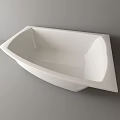 White Modern Freestanding Bathtub With Sleek Angular Design For Bathroom Interior 3d model