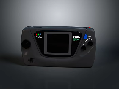 Vintage Sega Handheld Computer With Screen Colorful Logo And Control Buttons 3d model