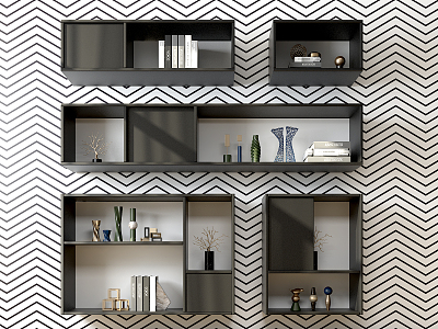 Modern wall cabinet wall cabinet shelf 3d model