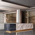 Modern Front Desk Company Front Desk Reception 3d model