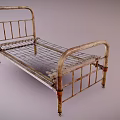 Rusted Metal Bed Frame With Aged Vintage Slatted Structure And Rustic Design 3d model
