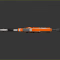 Futuristic Orange And Gray Weapon With Modern Scope And Reflective Surface 3d model