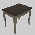 Classic Wooden Stool With Carved Design Dark Top And Curved Light Legs