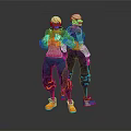 Game And Movie Character With Colorful Outfits Helmet Futuristic Design And Glowing Sneakers