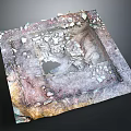 Archaeological Excavation Square Featuring Rubble Holes And Earth Toned Broken Edges