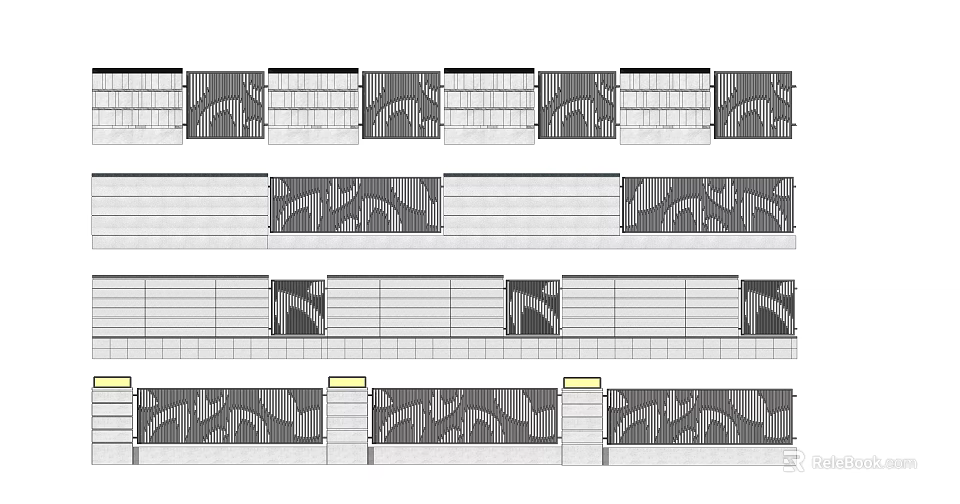 Modern Feature Wall Design With Decorative Patterns And Layered Geometric Elements 3d model