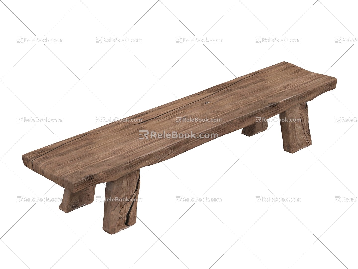 New Chinese Style Bench Bench Stool Solid Wood Stool Low Stool Bench 3d model