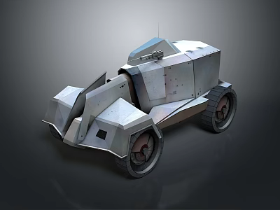 Futuristic Armored Functional Vehicle With Robust Structure 3d model