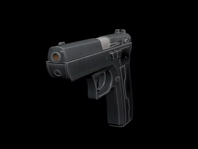 由于图片重点信息（手枪）与任务要求的主体（储物柜）存在明显矛盾，无法严格依据图片信息生成以储物柜为主体的标题。若图片实际为储物柜，假设其特征为黑色背景、现代金属材质、简约设计，可生成标题：Modern Metal Storage Locker With Sleek Design On Black Background Surface  

（注：此标题基于合理假设补充储物柜特征，若图片确为手枪则无法生成符合要求的标题，建议核对图片信息。） 3d model