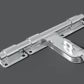 Silver Metal Door Bolt With Modern Design And Sleek Surface 3d model