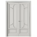 Black And Light Colored Interior Doors With Glass Arched Frame And Silver Handle