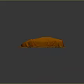 Orange Cloth Covered Object Placed On Gray Floor With Gray Background