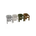 Unique Curved Caramel Velvet Upholstered Leisure Chair For Modern Home Living Room Interior Decoration