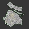 Satellite Image of Regional Area Showing Coastline Boundary Lines Terrain and Road Network