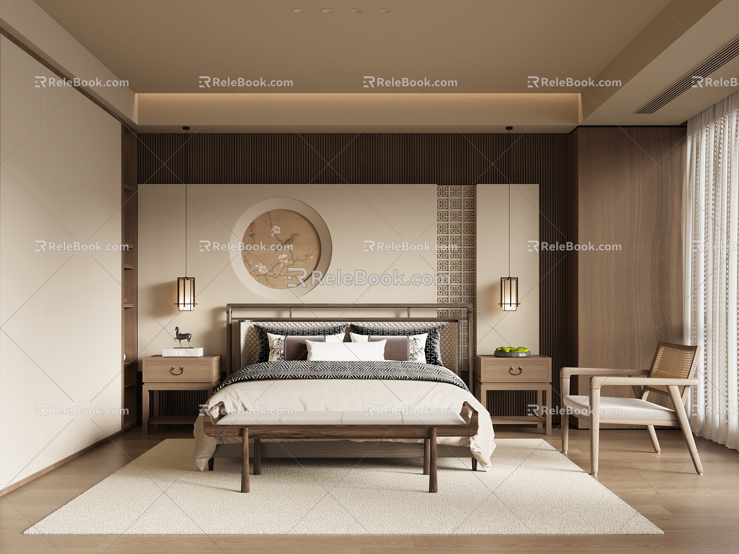 New Chinese Style Song Style Style Style Bedroom model