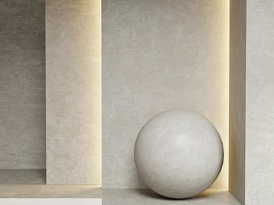 Geometric Architectural Component With White Sphere And Light Colored Walls 3d model