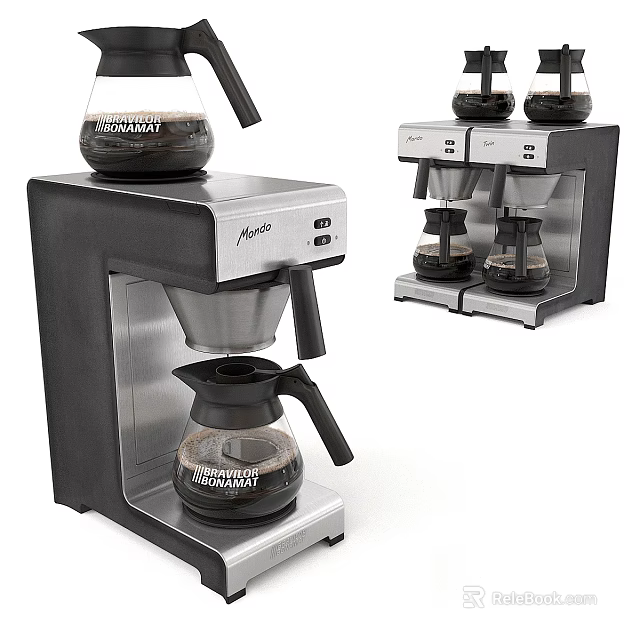 Kitchen Appliance Westinghouse Coffee Makers with Glass Carafe and Black Silver Design 3d model 