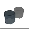 Stylish Modern Hexagonal Textured Glass Coffee Tables in Blue and White