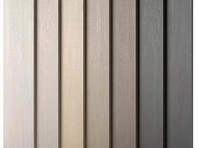 Modern Wood Wall Paneling Display With Various Natural Tones And Textured Finishes 3d model
