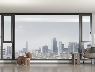 modern floor-to-ceiling windows 3d model