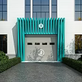 Industrial Factory Building Intelligent Manufacturing Workshop With Blue Entrance Windows And Paved Ground