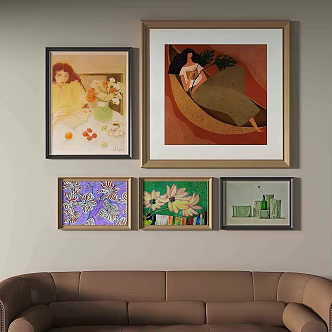 Jane European Retro Abstract Decorative Painting 3d model