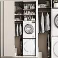 Bathroom Cabinet Rack With Washing Machine Dryer Hanging Clothes Storage Baskets And Bottles