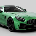 Green Mercedes High Performance Sports Car With Sleek Body And AMG Grille Design