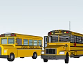 Modern School Bus School Bus 3d model