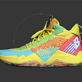 Vibrant High Top Basketball Shoes With Colorful Mesh Upper And Multicolor Design Details