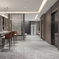 Contemporary Modern Basement Interior Design With Wooden Shelves Long Table Bench And Skylight