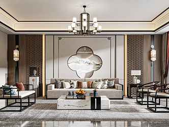 New Chinese Living Room 3d model