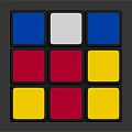Colorful Rubik's Cube With Red Yellow Blue Green Orange White Squares On Dark Reflective Surface