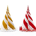 Two Decorative Spiral Arbor Designs With Yellow White And Red White Colors
