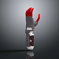 Detailed Mechanical Arm Design with Red Hand and Gray Structure Featuring Functional Buttons and Joints