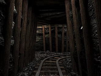 coal mine caves track caves 3d model