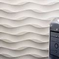 White Wall With Wavy Texture And 3D Textured Design For Modern Interior