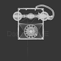 Two Classic Vintage Telephones With Rotary Dial Wooden Base And Black Cables