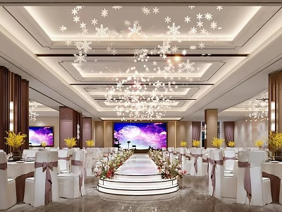 Modern Hotel Ballroom 3d model
