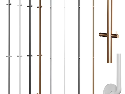 Towel Racks in Stainless Steel Black Gold White with Single Double Rod and Hooks 3d model