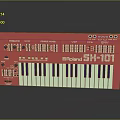 Roland SK101 Red Electronic Keyboard With Control Panel And Piano Keys