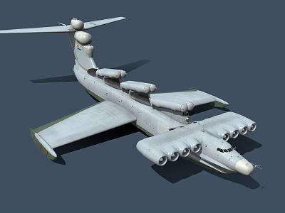 Large Military Transport Aircraft With Multiple Engines And Tail Radar System 3d model