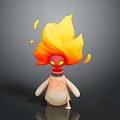 Adorable Household Decor Toy With Flame Head Red Eyes Melting Body And Dripping Details
