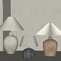 Quiet Table Lamp Retro Table Lamp Antique Table Lamp Pottery Pot Table Lamp Linen Cloth Table Lamp 3d model