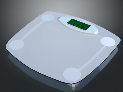 Modern White Electronic Scale With Green Digital Display And Circular Support Feet 3d model