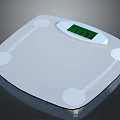 Modern White Electronic Scale With Green Digital Display And Circular Support Feet