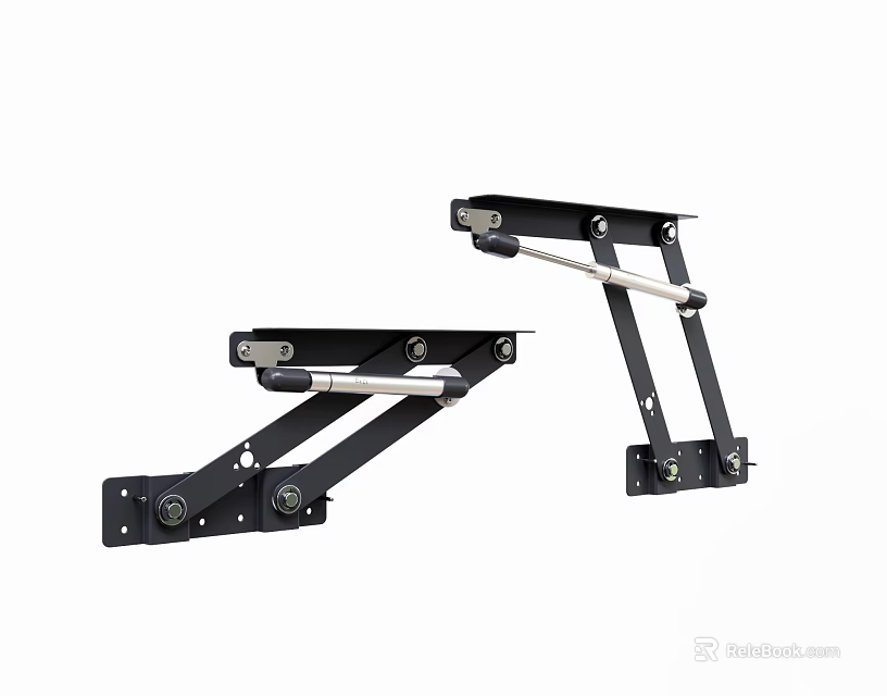 Durable Black Metal Hardware Tools Support Brackets For Furniture And Equipment 3d model 