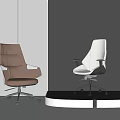 Modern Brown and White Office Chairs With Ergonomic Design For Workspace