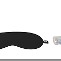 Black Sleep Mask And Transparent Earplug Case For Comfortable Sleep Essentials 3d model