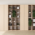 Modern Finished Bookcase Decorative Cabinet 3d model